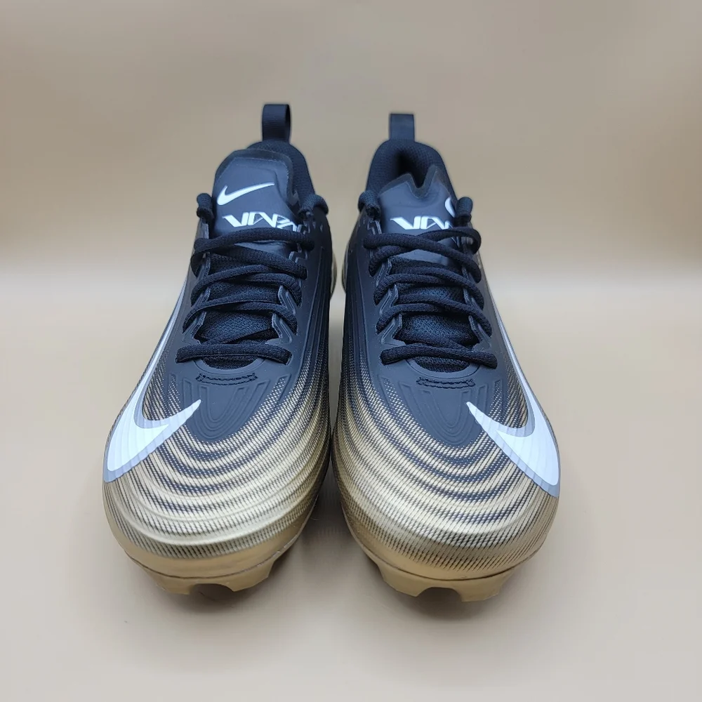 Nike Vapor Speed 3 Black Gold White Football Cleats Men's Size 8.5 Low Top New